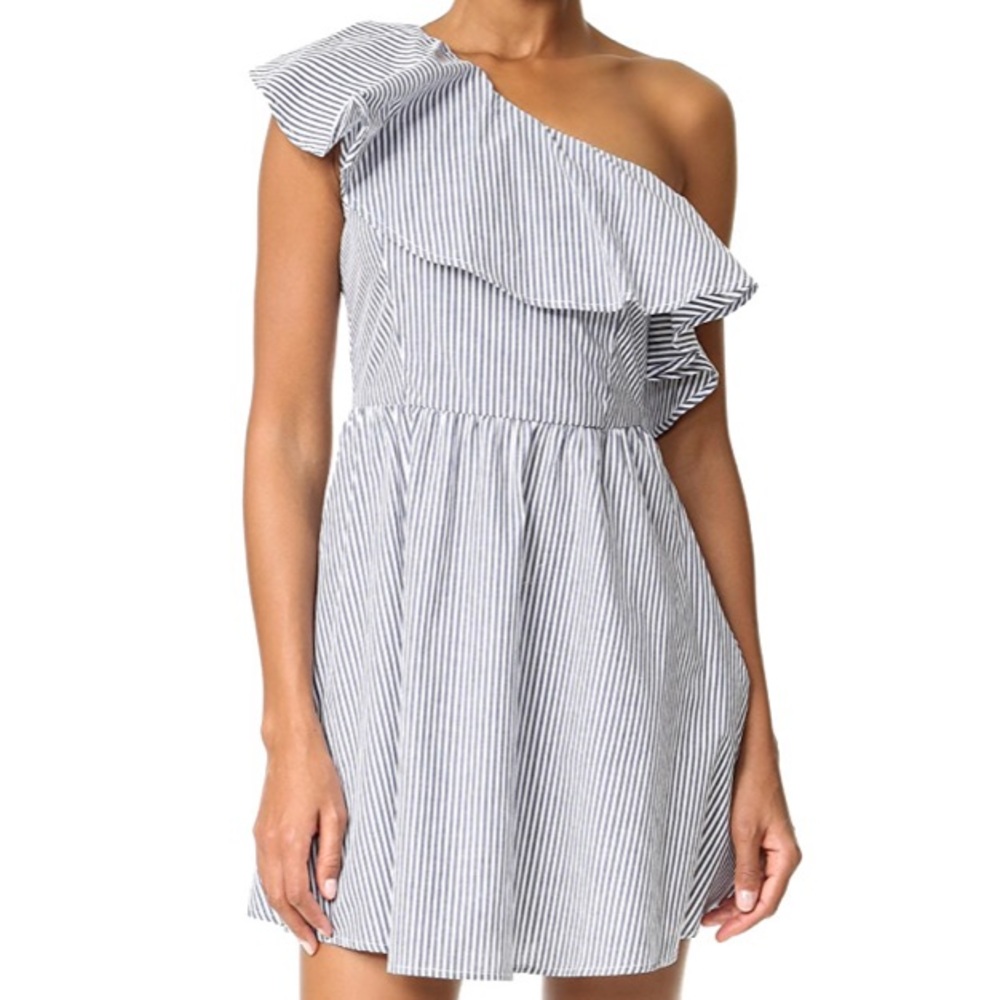 J.O.A. Striped One Shoulder Dress